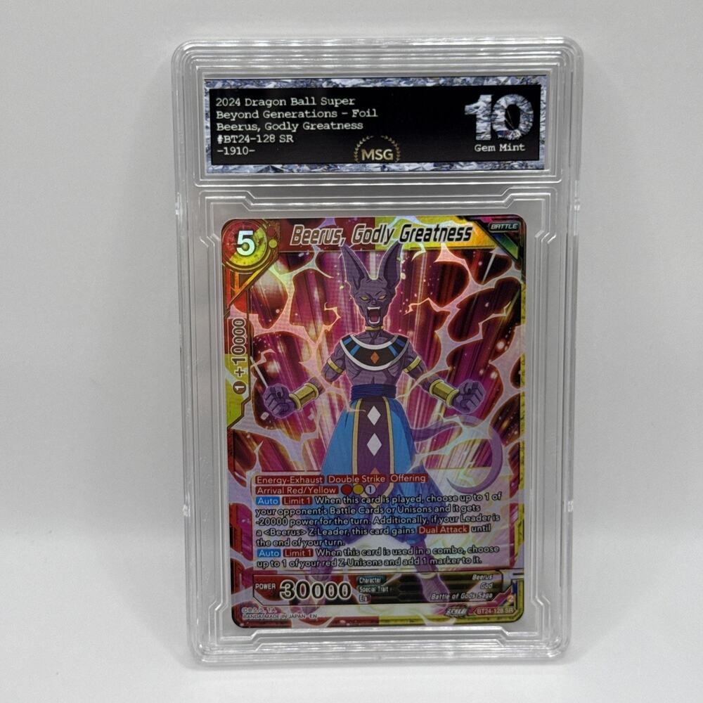 Beerus, Godly Greatness - Beyond Generations BT24-128 SR Foil Graded 10 Gem Mint